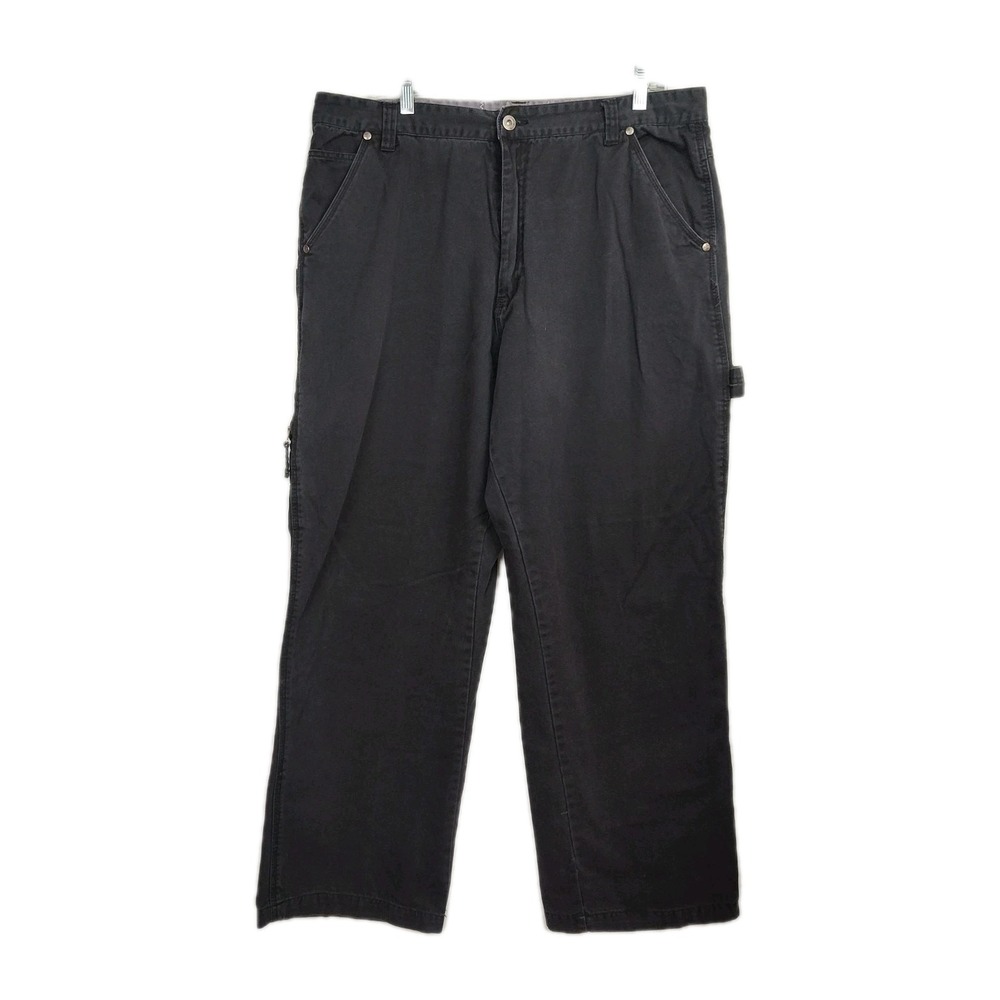 PLUGG Relaxed Fit Jeans Men's 36‎ x 32 Black Wide Leg Carpenter-Style Pockets